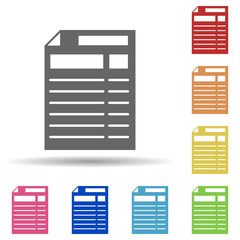 Poster - Blank, paper, page in multi color style icon. Simple glyph, flat vector of business icons for ui and ux, website or mobile application