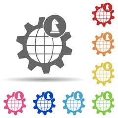 Aufkleber - Gear, world, horse in multi color style icon. Simple glyph, flat vector of business icons for ui and ux, website or mobile application