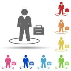 Poster - Man, suitcase in multi color style icon. Simple glyph, flat vector of business icons for ui and ux, website or mobile application