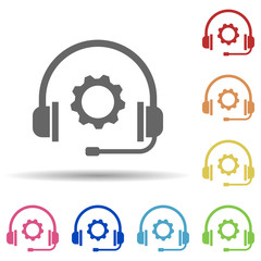 Aufkleber - Headphones, gear, service management in multi color style icon. Simple glyph, flat vector of business icons for ui and ux, website or mobile application