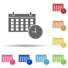 Aufkleber - Calendar, clock, personal schedule in multi color style icon. Simple glyph, flat vector of business icons for ui and ux, website or mobile application