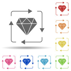 Aufkleber - Diamond, arrow, continuous improvement in multi color style icon. Simple glyph, flat vector of business icons for ui and ux, website or mobile application