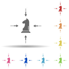 Poster - Chess, horse, creating strategy in multi color style icon. Simple glyph, flat vector of business icons for ui and ux, website or mobile application