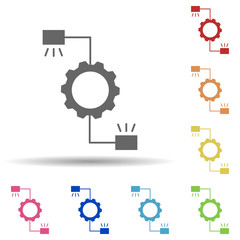 Aufkleber - Gear, synthesis of ideas in multi color style icon. Simple glyph, flat vector of business icons for ui and ux, website or mobile application