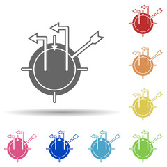 Aufkleber - Target, arrow, change in focus in multi color style icon. Simple glyph, flat vector of business icons for ui and ux, website or mobile application