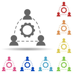 Aufkleber - Team, teamwork, gear in multi color style icon. Simple glyph, flat vector of business icons for ui and ux, website or mobile application