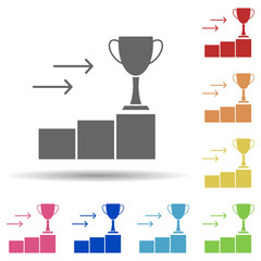 Aufkleber - Cup, stand, goals in multi color style icon. Simple glyph, flat vector of business icons for ui and ux, website or mobile application