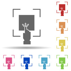 Aufkleber - Click, hand, sensor in multi color style icon. Simple glyph, flat vector of business icons for ui and ux, website or mobile application