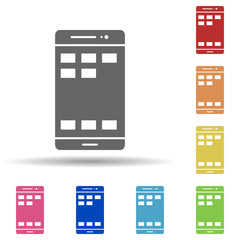 Aufkleber - Smartphone, app, interface in multi color style icon. Simple glyph, flat vector of business icons for ui and ux, website or mobile application