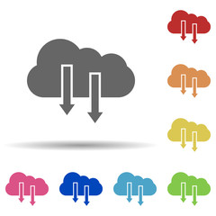 Poster - Cloud, arrow down, cloud access in multi color style icon. Simple glyph, flat vector of business icons for ui and ux, website or mobile application