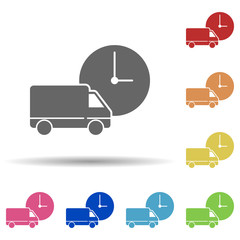 Aufkleber - Car, clock, delivery in multi color style icon. Simple glyph, flat vector of business icons for ui and ux, website or mobile application