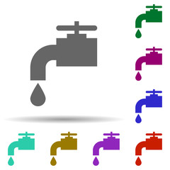 Poster - Crane with water in multi color style icon. Simple glyph, flat vector of energy icons for ui and ux, website or mobile application