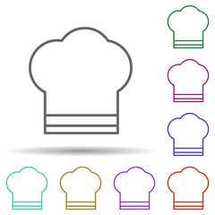 Poster - Chef's hat multi color icon. Simple thin line, outline vector of web icons for ui and ux, website or mobile application