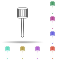 Poster - Kitchen spatula multi color icon. Simple thin line, outline vector of web icons for ui and ux, website or mobile application