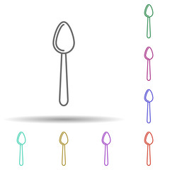 Poster - A spoon multi color icon. Simple thin line, outline vector of web icons for ui and ux, website or mobile application