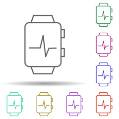 Poster - Smart watches multi color icon. Simple thin line, outline vector of web icons for ui and ux, website or mobile application