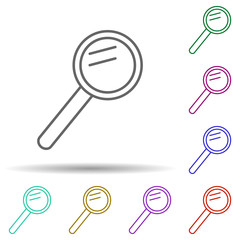 Poster - Magnifier multi color icon. Simple thin line, outline vector of web icons for ui and ux, website or mobile application