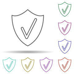 Poster - Check mark multi color icon. Simple thin line, outline vector of web icons for ui and ux, website or mobile application