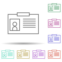 Poster - Badge multi color icon. Simple thin line, outline vector of web icons for ui and ux, website or mobile application