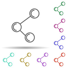 Poster - Connection mark multi color icon. Simple thin line, outline vector of web icons for ui and ux, website or mobile application