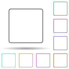 Poster - Square multi color icon. Simple thin line, outline vector of geometric figures icons for ui and ux, website or mobile application