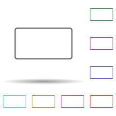 Poster - Rectangle multi color icon. Simple thin line, outline vector of geometric figures icons for ui and ux, website or mobile application