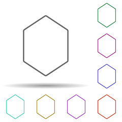 Wall Mural - Hexagon multi color icon. Simple thin line, outline vector of geometric figures icons for ui and ux, website or mobile application