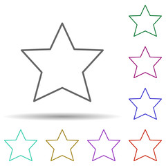 Poster - Five-pointed star multi color icon. Simple thin line, outline vector of geometric figures icons for ui and ux, website or mobile application