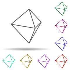Poster - 3d figure multi color icon. Simple thin line, outline vector of geometric figures icons for ui and ux, website or mobile application