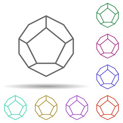 Poster - 3d pentagon multi color icon. Simple thin line, outline vector of geometric figures icons for ui and ux, website or mobile application