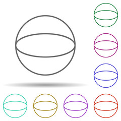 Poster - 3d circle multi color icon. Simple thin line, outline vector of geometric figures icons for ui and ux, website or mobile application
