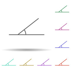 Poster - 30 degree angle multi color icon. Simple thin line, outline vector of geometric figures icons for ui and ux, website or mobile application
