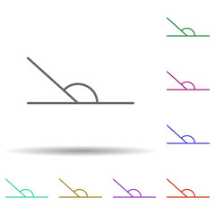 Poster - 150 degree angle multi color icon. Simple thin line, outline vector of geometric figures icons for ui and ux, website or mobile application
