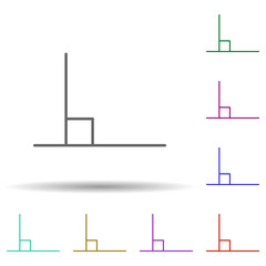 Poster - 90 degree angle multi color icon. Simple thin line, outline vector of geometric figures icons for ui and ux, website or mobile application