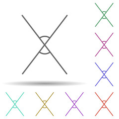 Poster - Two crossing lines multi color icon. Simple thin line, outline vector of geometric figures icons for ui and ux, website or mobile application