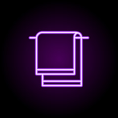 Poster - Towel neon icon. Simple thin line, outline vector of cleaning icons for ui and ux, website or mobile application