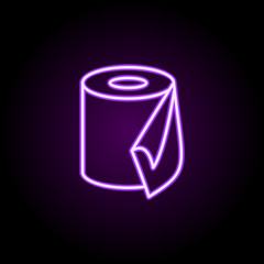 Poster - Toilet paper neon icon. Simple thin line, outline vector of cleaning icons for ui and ux, website or mobile application