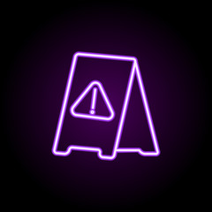 Poster - Outdoor sign attention neon icon. Simple thin line, outline vector of cleaning icons for ui and ux, website or mobile application