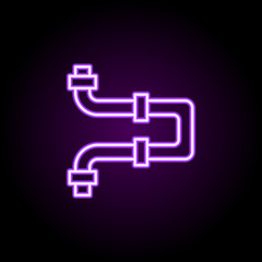 Poster - Water pipe neon icon. Simple thin line, outline vector of cleaning icons for ui and ux, website or mobile application