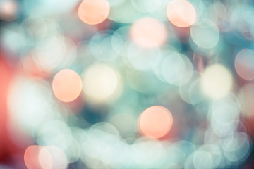 Leinwandbilder - Abstract color blur decoration ball and light string on christmas tree with bokeh light background.winter holiday seasonal