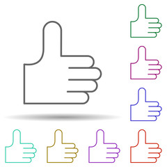 Poster - Like sign multi color icon. Simple thin line, outline vector of web icons for ui and ux, website or mobile application