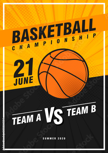 Basketball tournament, modern sports posters design. Vector illustration.