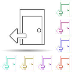 Poster - Sign out sign multi color icon. Simple thin line, outline vector of web icons for ui and ux, website or mobile application