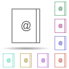 Poster - Adress book multi color icon. Simple thin line, outline vector of web icons for ui and ux, website or mobile application
