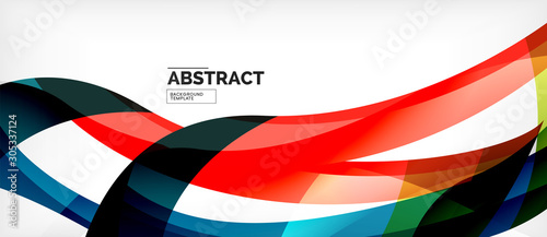 Colorful wave lines abstract background, color line for business or techno pr...