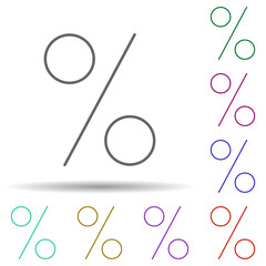 Poster - Percent sign multi color icon. Simple thin line, outline vector of web icons for ui and ux, website or mobile application