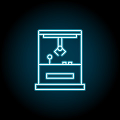 Poster - Claw machine blue neon icon. Simple thin line, outline vector of amusement icons for ui and ux, website or mobile application