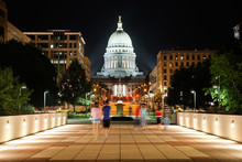 Capitol Building At Night In Madison, Wisconsin
