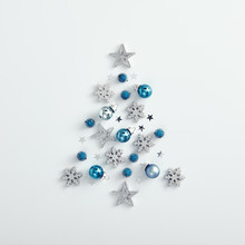 Silhouette Of Christmas Tree From Xmas Decoration