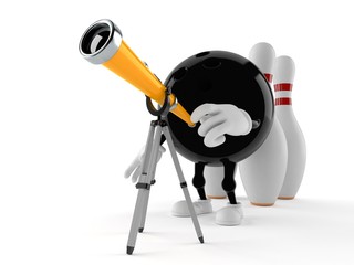 Sticker - Bowling character looking through a telescope